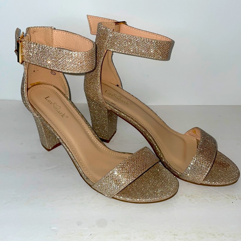 Lov Mark Women Shoes- Heels color gold size 7.5 all man made material, made in C